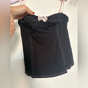 Corset Black/Pink Y2k Tank-Small